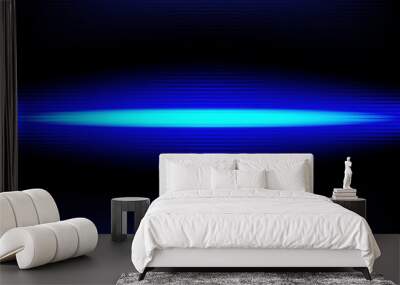 Abstract blue background with lines  and neon light for digital technology background. Wall mural