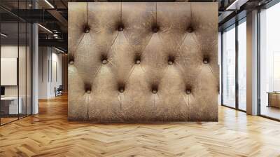 Brown leather sofa pattern background Wall mural