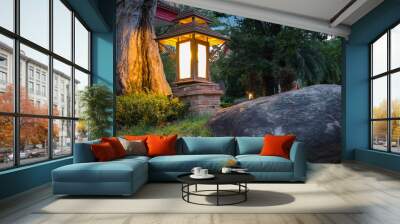 Lighting japan style in the garden Wall mural