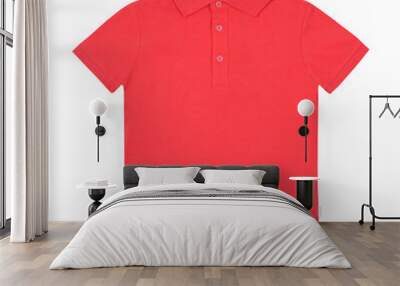 Children's red shirt on white background Wall mural