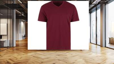 Men's burgundy T-shirt isolated on white background Wall mural