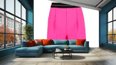 Women's pink short pants isolated on white background Wall mural