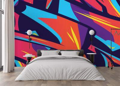 Vector Abstract colorful design graffitti texture pattern ink paint summer texture creative decoration graphic Wall mural