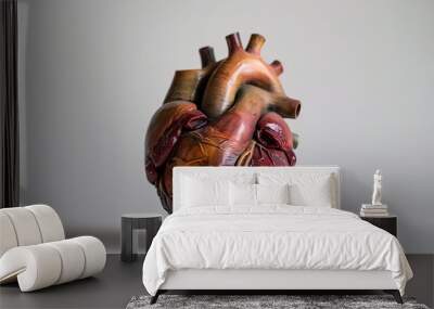 Human heart medical reference model isolated on a white background, pumping blood, essential to life Wall mural