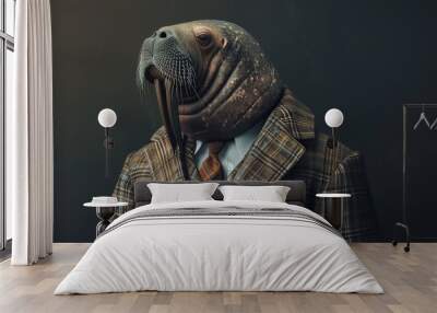 Walrus in a Suit Wall mural