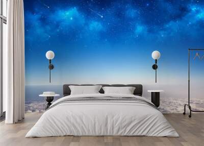 High altitude view between sky and space , in to the dark Wall mural