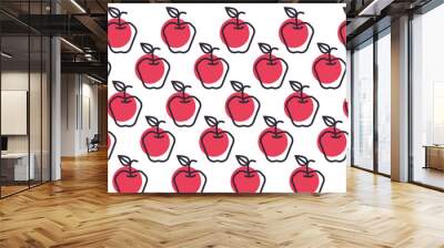 apple pattern vector art illustration food and fruit pattern Wall mural