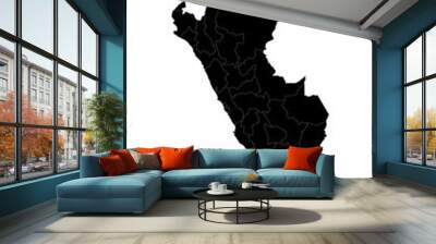 Peru map on white background vector. Administrative regions of Peru Wall mural