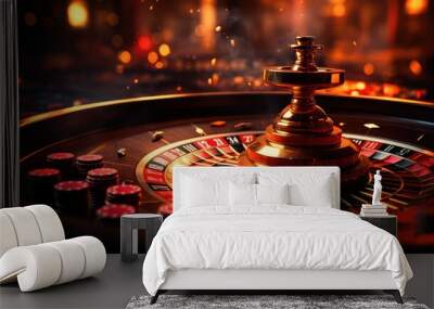 casino roulette with chips Wall mural