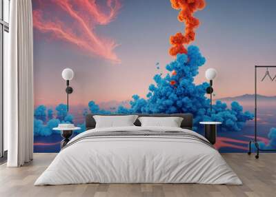 Animated Smoke Style | Colorful Wall mural