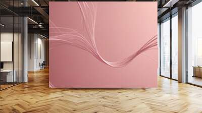 Beautiful pink abstract illustration of a gradient space, and waves made out of thin connections, good for mobile phone Wall mural