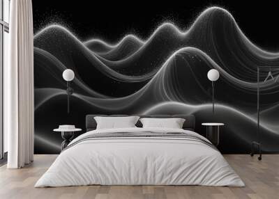 Black and White Waves Wall mural