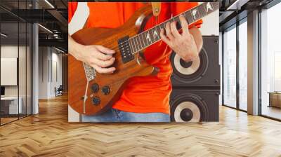 Posing hands of the musician playing the guitar Wall mural