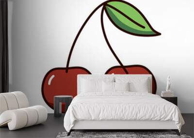 cherry icon illustration Wall mural