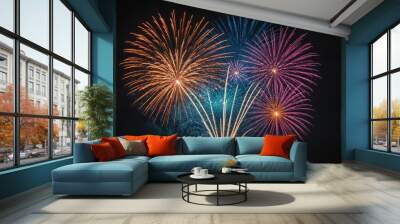 Fireworks Display Art, Celebration, holidays Wall mural