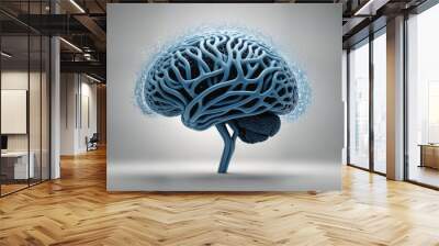 Futuristic Brain Power | Intelligence energy, abstract 3d model of futurism,anatomy,medicine,neurons Wall mural