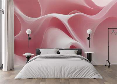 Pink Abstract Art in multiple dimensions, web art, neural connections art Wall mural