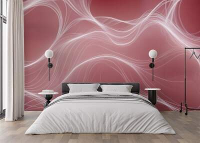 Pink Abstract Art in multiple dimensions, web art, neural connections art Wall mural