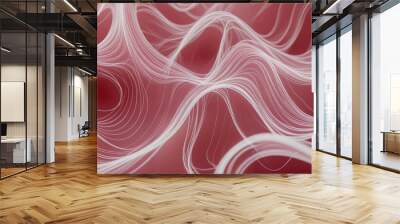 Pink Abstract Art in multiple dimensions, web art, neural connections art Wall mural