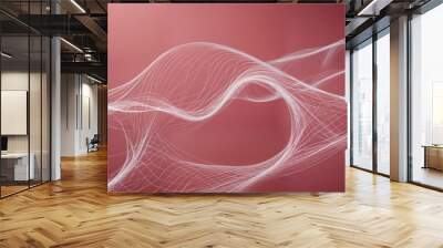 Pink Abstract Art in multiple dimensions, web art, neural connections art Wall mural