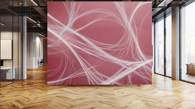 Pink Abstract Art in multiple dimensions, web art, neural connections art Wall mural