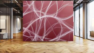 Pink Abstract Art in multiple dimensions, web art, neural connections art Wall mural