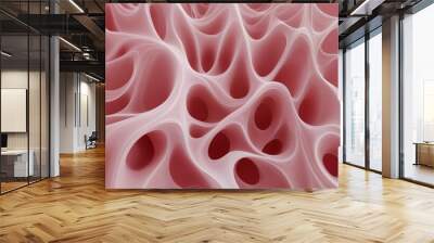 Pink Abstract Art in multiple dimensions, web art, neural connections art Wall mural