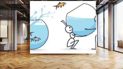 Ants holding aquarium Wall mural