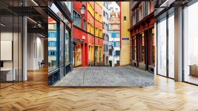 A colorful street in Zurich city center, Switzerland Wall mural