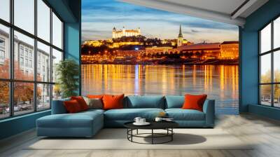 Bratislava Old town on Danube river, Slovakia Wall mural