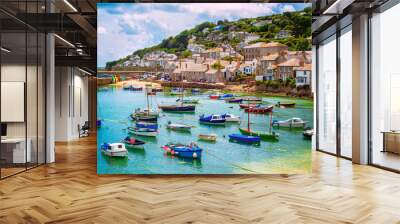 Fishing port of Mousehole village, Cornwall, England Wall mural