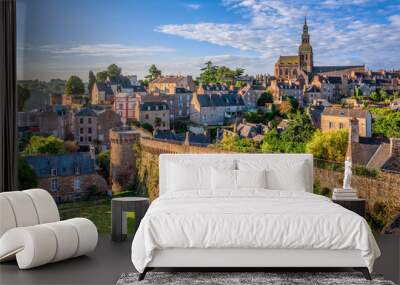 Medieval Old town of Dinan, Brittany, France Wall mural