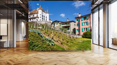 Nyon town and Castle, Valais, Switzerland Wall mural