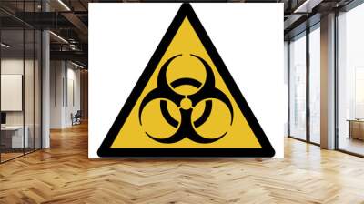 toxic bio hazard safety sign symbol on yellow triangle Wall mural