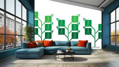 development of the green technology in the world. business presentation with seven steps or processe Wall mural