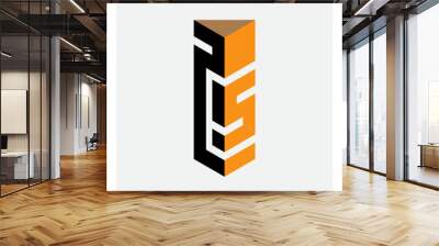 Vector design element, icon or logotype. 3d logo with numbers 2 and 5 or number 25. Wall mural