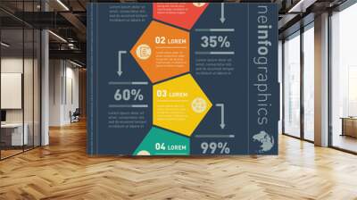 web template for vertical diagram or presentation. business conc Wall mural