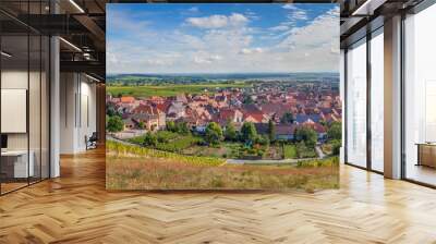 Panoramic view of  Dambach la Ville, Alsace, France Wall mural