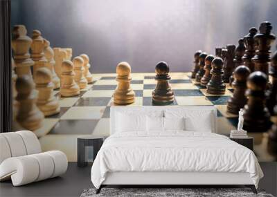 wooden chess Wall mural