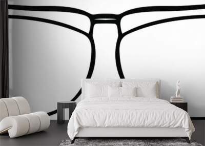 cat eye glasses isolated vector simple hand drawn rim shape Wall mural