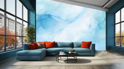 Abstract light blue watercolor for background Wall mural