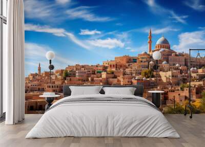 Beautiful Mardin old town with bright blue sky Mardin Turkey Wall mural