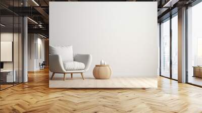 Room with empty concrete wall background in modern rough Wall mural