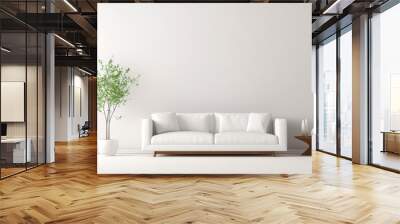 White living room in modern design minimal clear space contemporary Wall mural