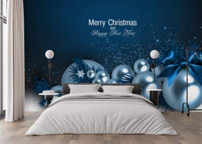 elegant background with christmas garland. vector illustration Wall mural