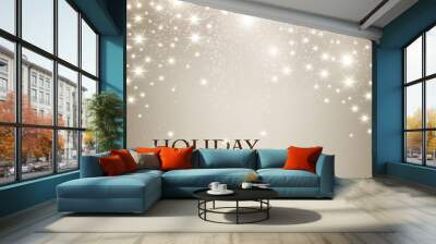 elegant christmas background with snowflakes and place for text. Wall mural