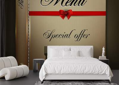 Menu design for Restaurant or Cafe. Vintage vector template Wall mural