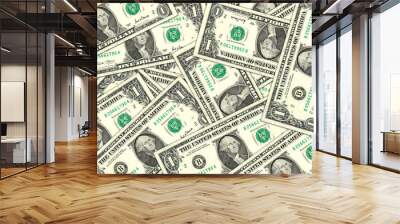 Background of money pile 1 USA dollars Wall mural