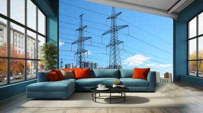 electric current transmission line. Wall mural