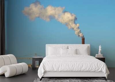 Smoke from industrial pipes. Wall mural